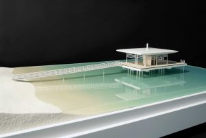plastico modello architettura paesaggio marino villa palafitta