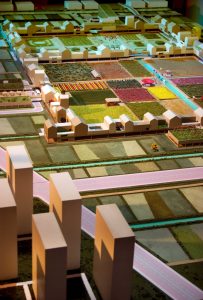 plastico modello architettura scala urbanistica con vegetazione